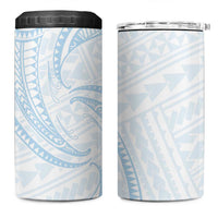 White Sunday Lotu Tamaiti 4 in 1 Can Cooler Tumbler Polynesian Wave Pastel Sky Blue - Polynesian Pride