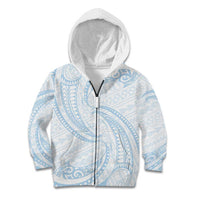 White Sunday Lotu Tamaiti Kid Hoodie Polynesian Wave Pastel Sky Blue - Polynesian Pride