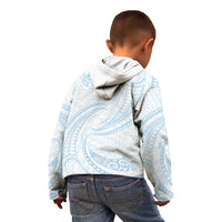 White Sunday Lotu Tamaiti Kid Hoodie Polynesian Wave Pastel Sky Blue - Polynesian Pride