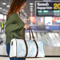White Sunday Lotu Tamaiti Travel Bag Polynesian Wave Pastel Sky Blue - Polynesian Pride