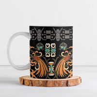 Black Batik Papua-inspired Pattern Ceramic Mug - Polynesian Pride