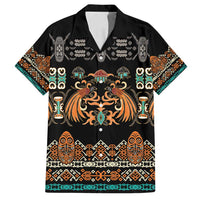 Black Batik Papua-inspired Pattern Family Matching Long Sleeve Bodycon Dress and Hawaiian Shirt LT9 Dad's Shirt - Short Sleeve Black - Polynesian Pride