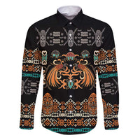 Black Batik Papua-inspired Pattern Family Matching Long Sleeve Bodycon Dress and Hawaiian Shirt LT9 Dad's Shirt - Long Sleeve Black - Polynesian Pride