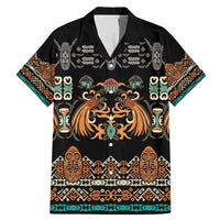 Black Batik Papua-inspired Pattern Family Matching Mermaid Dress and Hawaiian Shirt LT9 Dad's Shirt - Short Sleeve Black - Polynesian Pride
