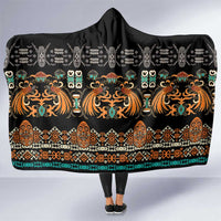 Black Batik Papua-inspired Pattern Hooded Blanket - Polynesian Pride
