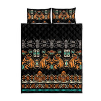 Black Batik Papua-inspired Pattern Quilt Bed Set - Polynesian Pride