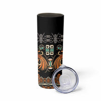 Black Batik Papua-inspired Pattern Skinny Tumbler - Polynesian Pride