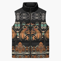 Black Batik Papua-inspired Pattern Sleeveless Puffer Jacket LT9 Unisex Black - Polynesian Pride