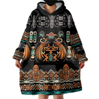 Black Batik Papua-inspired Pattern Wearable Blanket Hoodie - Polynesian Pride