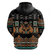 Black Batik Papua-inspired Pattern Zip Hoodie - Polynesian Pride