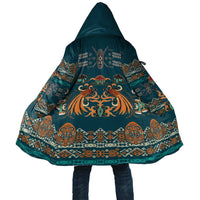 Dark Cyan Blue Batik Papua-inspired Pattern Cloak - Polynesian Pride