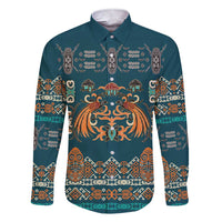 Dark Cyan Blue Batik Papua-inspired Pattern Family Matching Short Sleeve Bodycon Dress and Hawaiian Shirt - Polynesian Pride