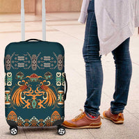 Dark Cyan Blue Batik Papua-inspired Pattern Luggage Cover - Polynesian Pride