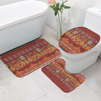 Oxblood Batik Papua-inspired Pattern Bathroom Set - Polynesian Pride