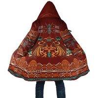 Oxblood Batik Papua-inspired Pattern Cloak - Polynesian Pride