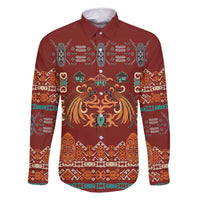 Oxblood Batik Papua-inspired Pattern Family Matching Mermaid Dress and Hawaiian Shirt - Polynesian Pride