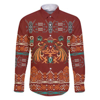 Oxblood Batik Papua-inspired Pattern Family Matching Puletasi and Hawaiian Shirt - Polynesian Pride