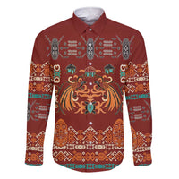 Oxblood Batik Papua-inspired Pattern Family Matching Short Sleeve Bodycon Dress and Hawaiian Shirt - Polynesian Pride