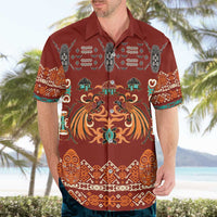 Oxblood Batik Papua-inspired Pattern Hawaiian Shirt - Polynesian Pride