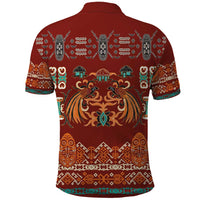 Oxblood Batik Papua-inspired Pattern Polo Shirt - Polynesian Pride