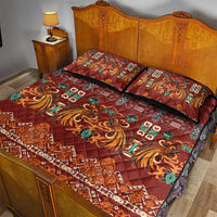 Oxblood Batik Papua-inspired Pattern Quilt Bed Set - Polynesian Pride