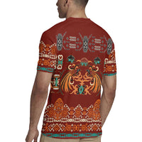 Oxblood Batik Papua-inspired Pattern Rugby Jersey - Polynesian Pride