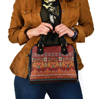 Oxblood Batik Papua-inspired Pattern Shoulder Handbag LT9 - Polynesian Pride