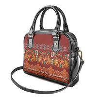 Oxblood Batik Papua-inspired Pattern Shoulder Handbag LT9 - Polynesian Pride