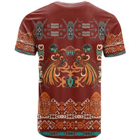 Oxblood Batik Papua-inspired Pattern T Shirt - Polynesian Pride