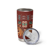 Oxblood Batik Papua-inspired Pattern Tumbler Cup - Polynesian Pride