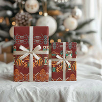 Oxblood Batik Papua-inspired Pattern Wrapping Paper LT9 - Polynesian Pride