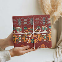 Oxblood Batik Papua-inspired Pattern Wrapping Paper LT9 - Polynesian Pride