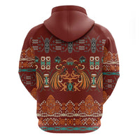 Oxblood Batik Papua-inspired Pattern Zip Hoodie - Polynesian Pride