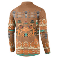 Terracotta Batik Papua-inspired Pattern Button Sweatshirt - Polynesian Pride