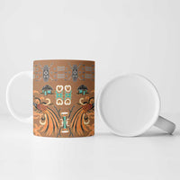Terracotta Batik Papua-inspired Pattern Ceramic Mug - Polynesian Pride