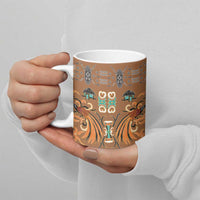Terracotta Batik Papua-inspired Pattern Ceramic Mug - Polynesian Pride