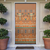Terracotta Batik Papua-inspired Pattern Door Cover - Polynesian Pride