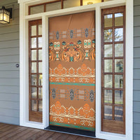 Terracotta Batik Papua-inspired Pattern Door Cover - Polynesian Pride