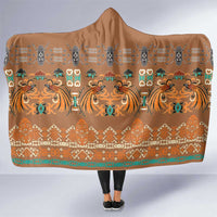 Terracotta Batik Papua-inspired Pattern Hooded Blanket - Polynesian Pride