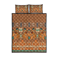 Terracotta Batik Papua-inspired Pattern Quilt Bed Set - Polynesian Pride