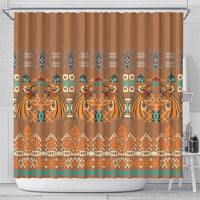 Terracotta Batik Papua-inspired Pattern Shower Curtain - Polynesian Pride
