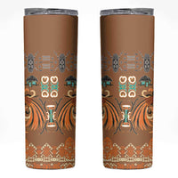 Terracotta Batik Papua-inspired Pattern Skinny Tumbler - Polynesian Pride