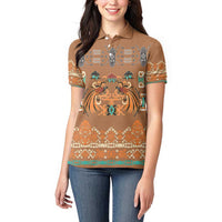 Terracotta Batik Papua-inspired Pattern Women Polo Shirt - Polynesian Pride