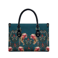 Dark Cyan Blue Bird of Batik Papua Leather Bag Exotic Natural Wealth of Papua - Polynesian Pride