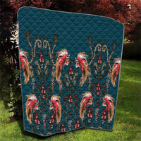 Dark Cyan Blue Bird of Batik Papua Quilt Exotic Natural Wealth of Papua LT9 - Polynesian Pride