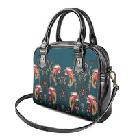Dark Cyan Blue Bird of Batik Papua Shoulder Handbag Exotic Natural Wealth of Papua - Polynesian Pride