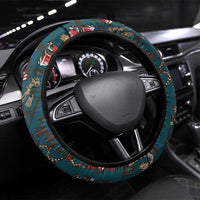 Dark Cyan Blue Bird of Batik Papua Steering Wheel Cover Exotic Natural Wealth of Papua - Polynesian Pride