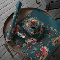 Dark Cyan Blue Bird of Batik Papua Wrapping Paper Exotic Natural Wealth of Papua - Polynesian Pride