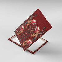 Oxblood Bird of Batik Papua Canvas Wall Art Exotic Natural Wealth of Papua LT9 With Frame Red - Polynesian Pride