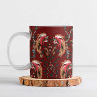 Oxblood Bird of Batik Papua Ceramic Mug Exotic Natural Wealth of Papua - Polynesian Pride